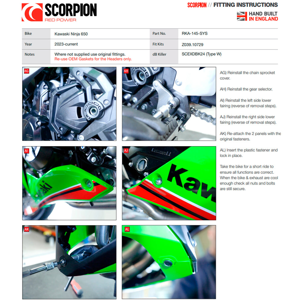 Scorpion Serket Taper Full System Carbon Fibre Exhaust for Kawasaki Ninja 650 2023