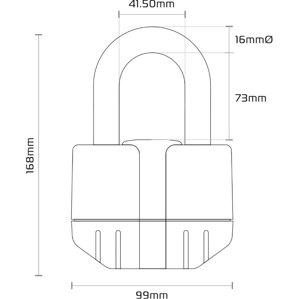 Oxford Boss Alarm 16 mm & Chain Lock 12 mm x 2.0 m Black (LK482)