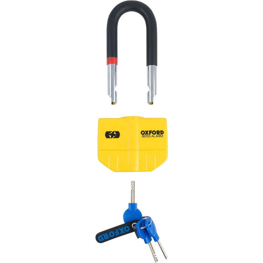 Oxford Boss Alarm 14 mm & Chain Lock 12 mm x 1.5 m Yellow (LK488)
