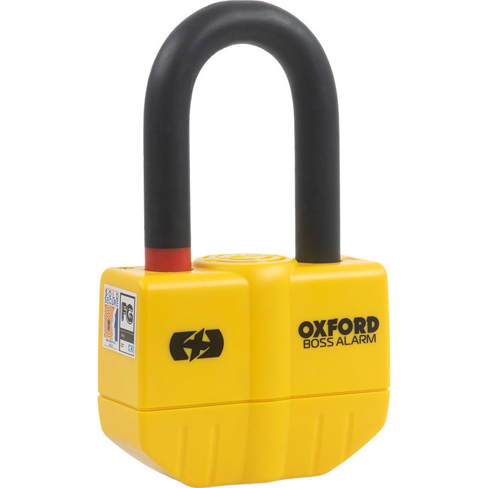 Oxford Boss Alarm 14 mm & Chain Lock 12 mm x 2.0 m Yellow (LK489)