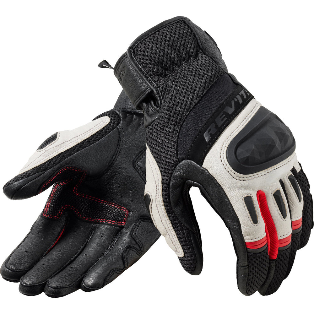 Rev It Dirt 4 Leather Motorcycle Gloves 3XL Black Red