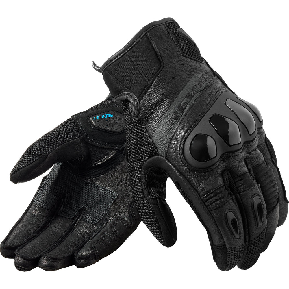 Rev It Ritmo Leather Motorcycle Gloves M Black