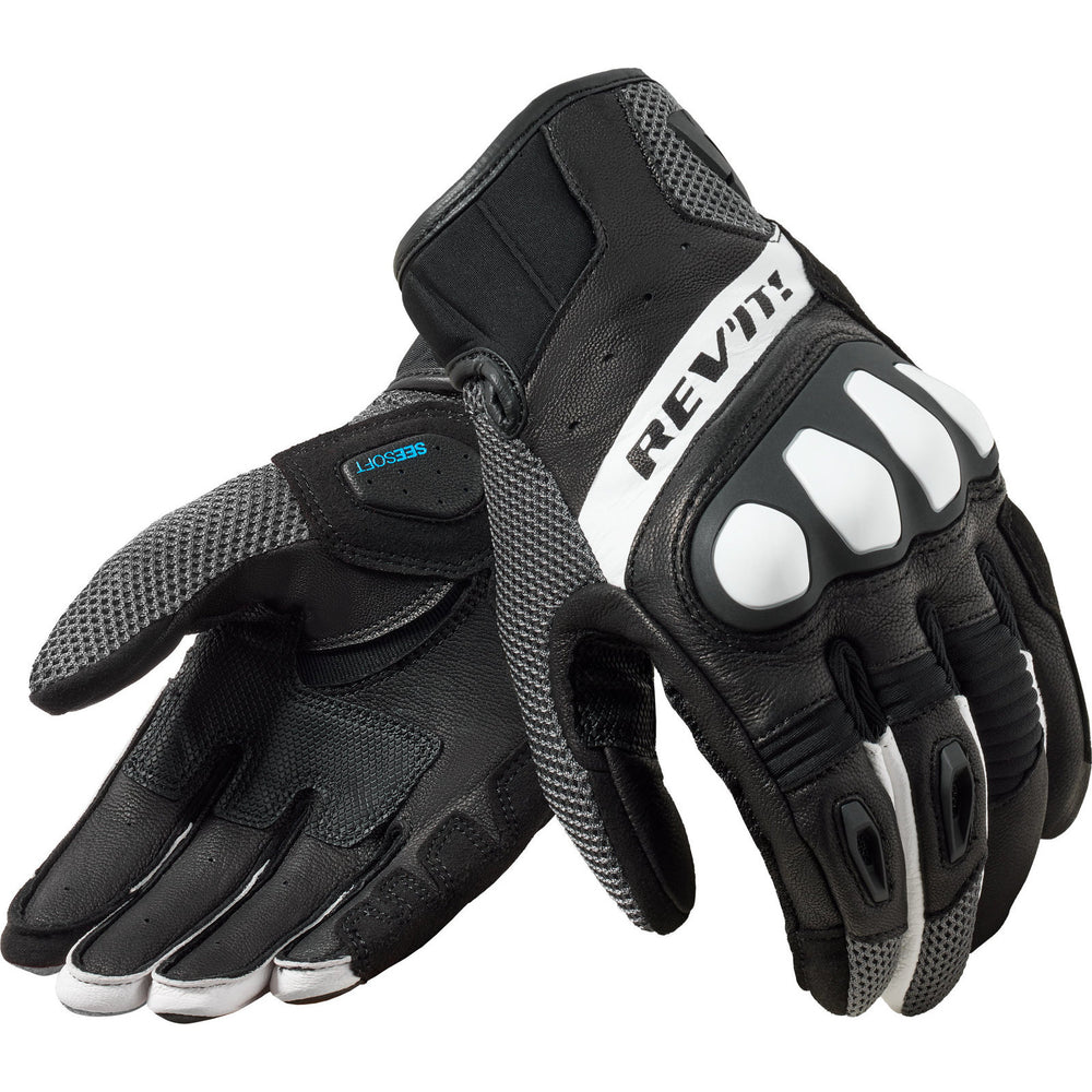 Rev It Ritmo Leather Motorcycle Gloves XXL Black Grey