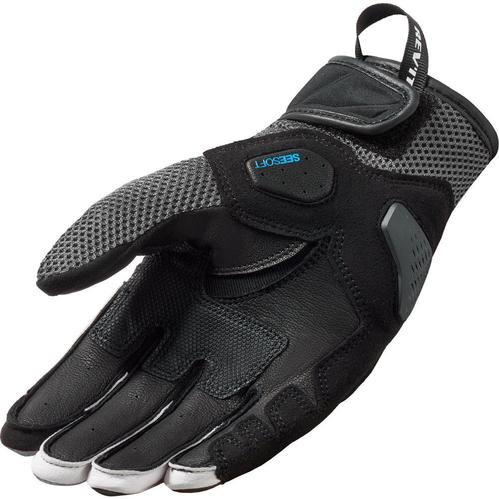 Rev It Ritmo Leather Motorcycle Gloves L Black Grey