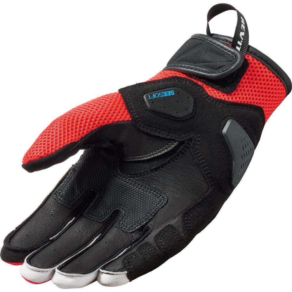 Rev It Ritmo Leather Motorcycle Gloves 3XL Black Neon Red