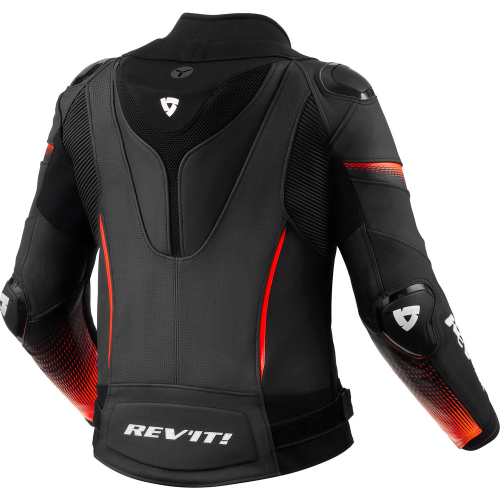 Rev It Xena 4 Pro Ladies Leather Motorcycle Jacket 38 Black Neon Red (UK 10)