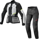 Alpinestars Stella Andes Air DryStar Ladies Motorcycle Jacket & Trousers Ice Grey Dark Grey Black Kit