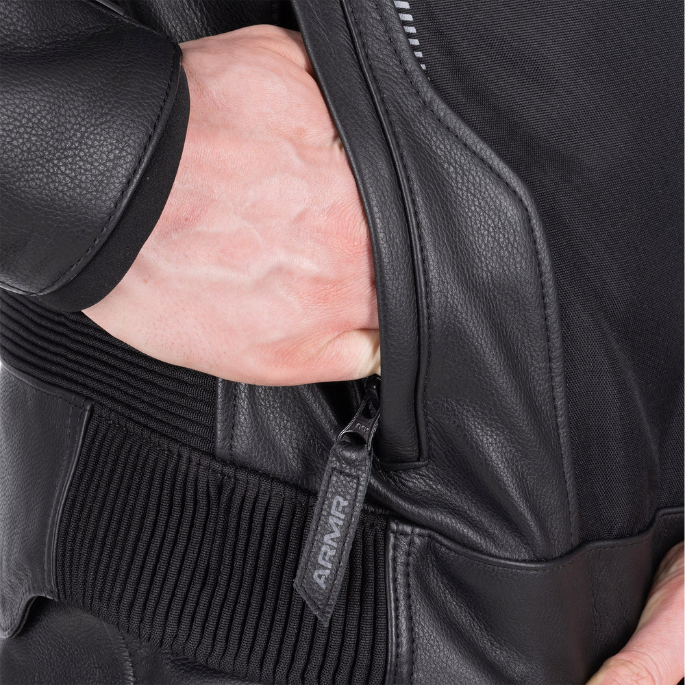 ARMR Raiden 3.0 Leather Motorcycle Jacket - Black Fluo Yellow