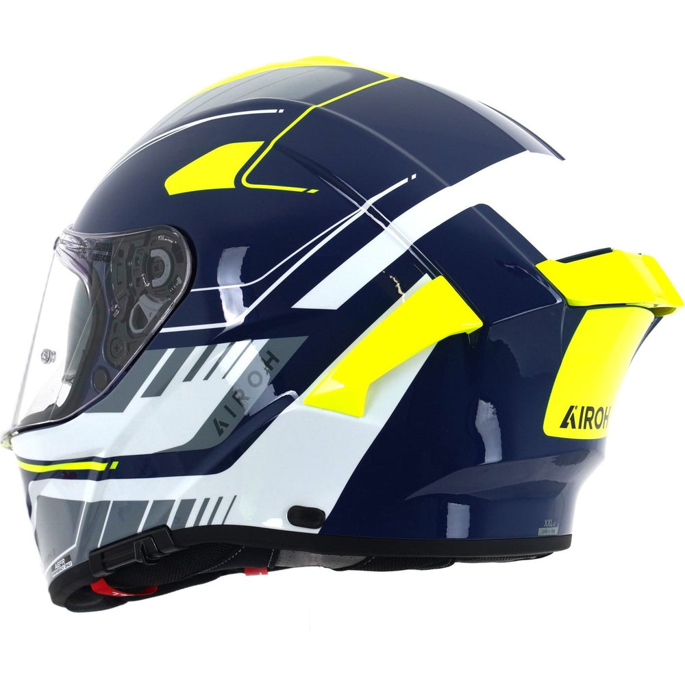 blue and yellow motorcycle helmet Airoh Spark 2 Chrono Motorcycle Helmet