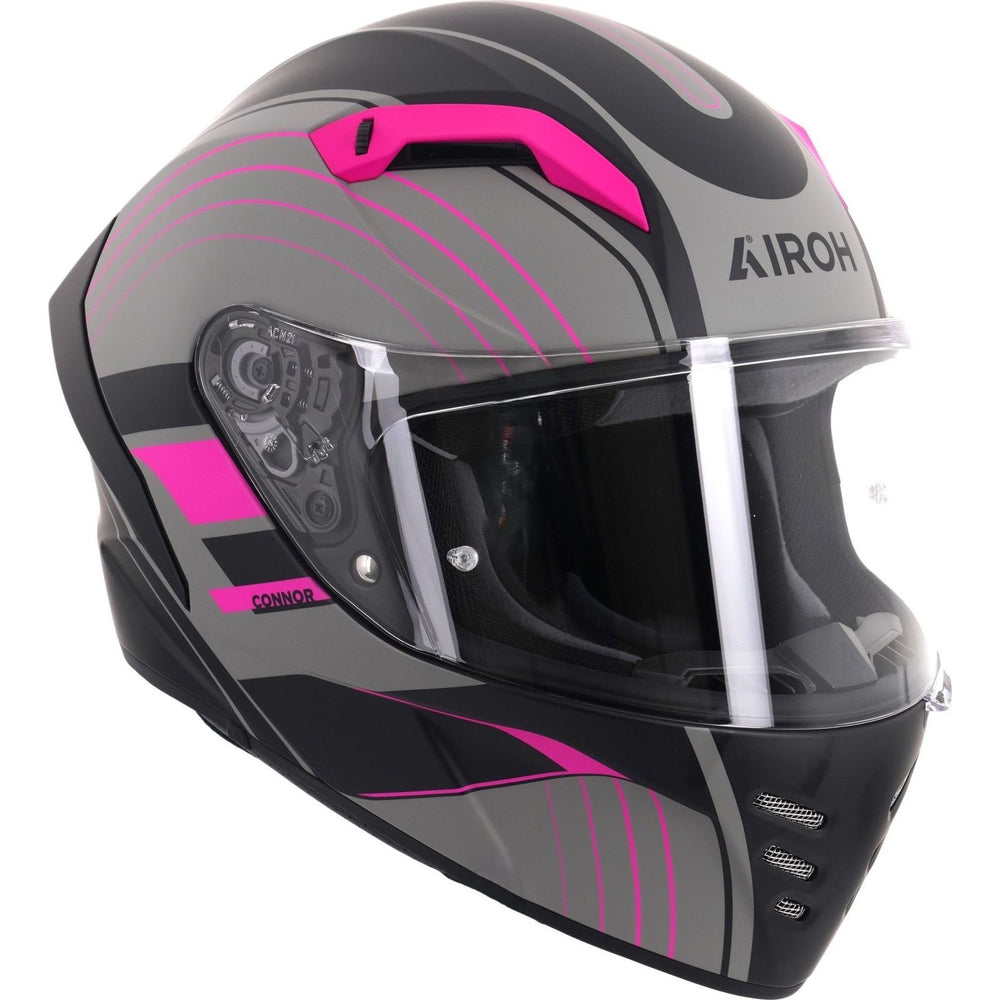 Airoh Connor Achieve Motorcycle Helmet - Matt Pink
