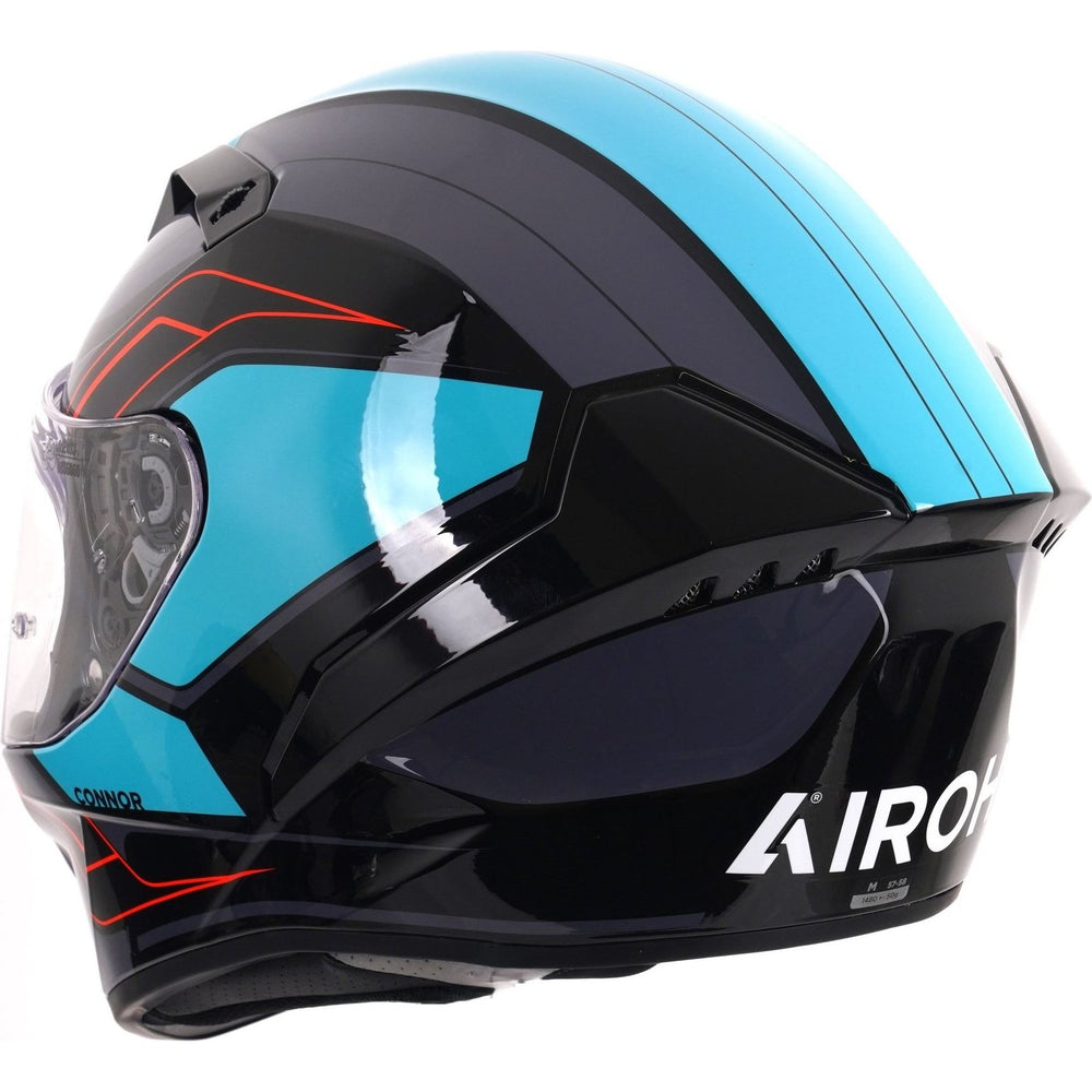 Airoh Connor Dunk Motorcycle Helmet - Black Grey Turquoise