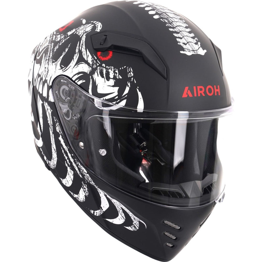 Airoh Connor Myth Motorcycle Helmet - Matt Black White