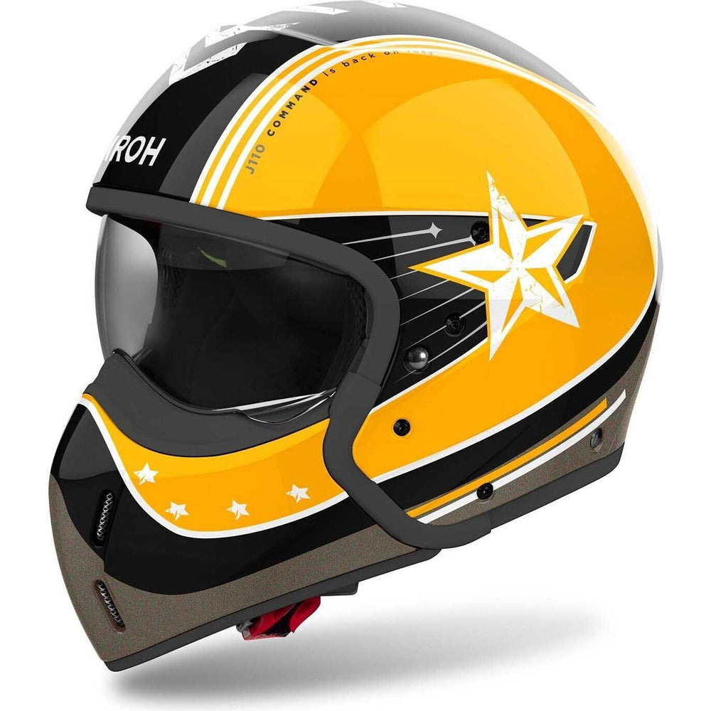 Airoh J110 Command Convertible Motorcycle Helmet - Yellow (55-56cm