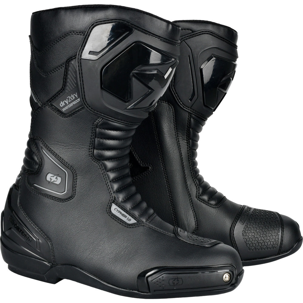 Oxford Cypher 1.0 Dry2Dry Motorcycle Boots - Stealth Black
