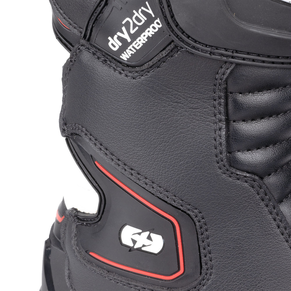Oxford Cypher 1.0 Dry2Dry Motorcycle Boots - Black White Red