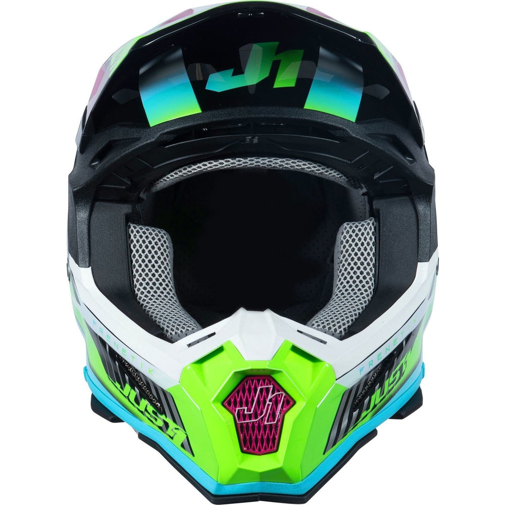 Just1 J22 Frenetik Motocross Helmet - Neon Fluo Lime Black