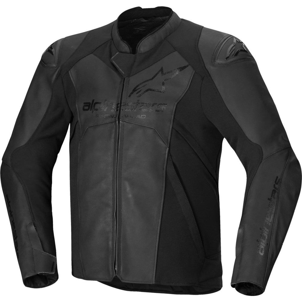 Alpinestars Faster V3 Leather Motorcycle Jacket - Black Black