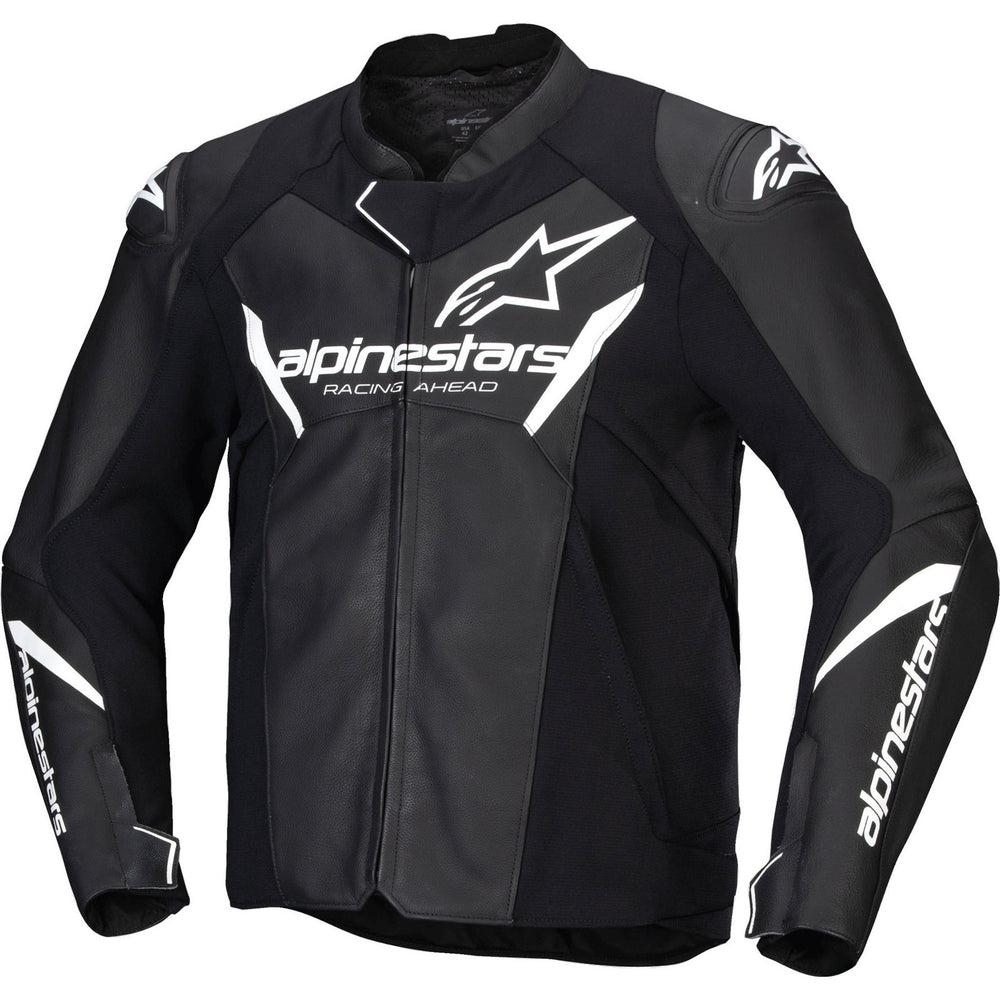 Alpinestars Faster V3 Leather Motorcycle Jacket - Black White