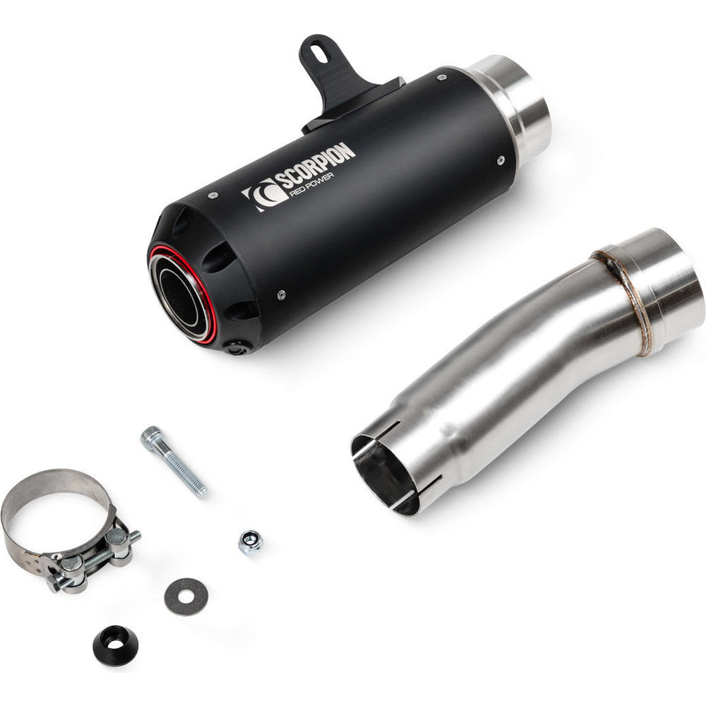 Scorpion Red Power Black Ceramic Slip-On Exhaust For Kawasaki Ninja H2 SX 2022-2025