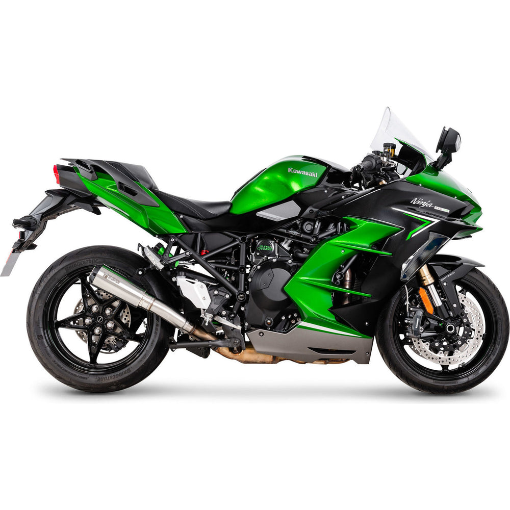 Scorpion Red Power Stainless Steel Slip-On Exhaust For Kawasaki Ninja H2 SX 2022-2025