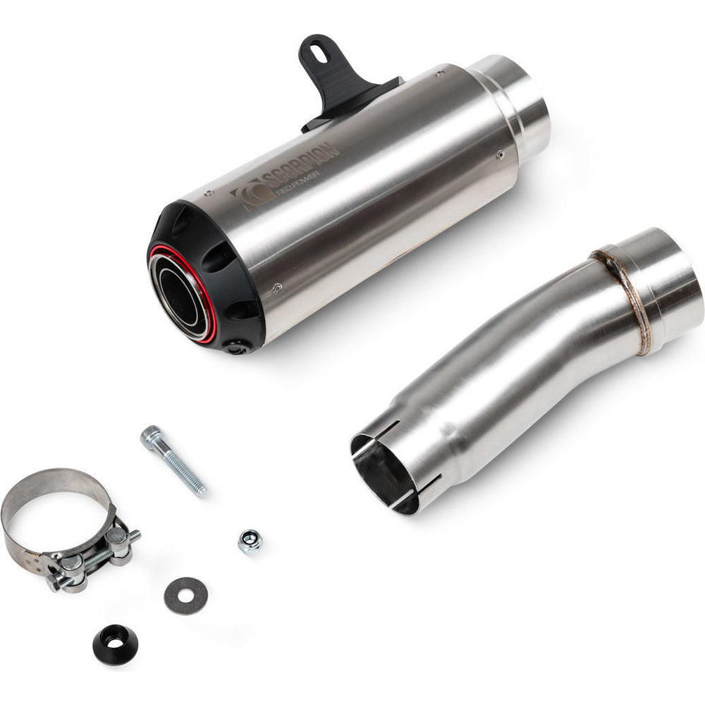 Scorpion Red Power Stainless Steel Slip-On Exhaust For Kawasaki Ninja H2 SX 2022-2025