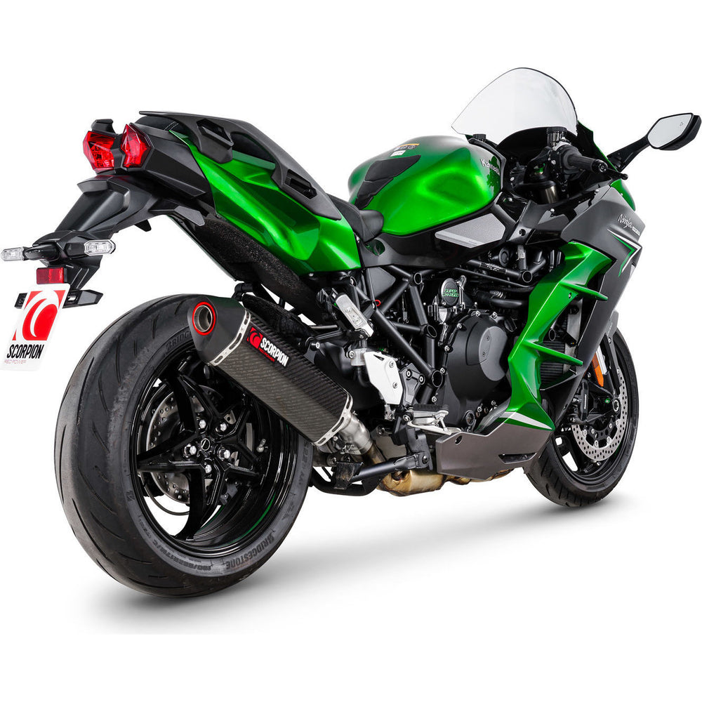 Scorpion Serket Parallel Carbon Fibre Slip-On Exhaust for Kawasaki Ninja H2 SX 2022 - 2024