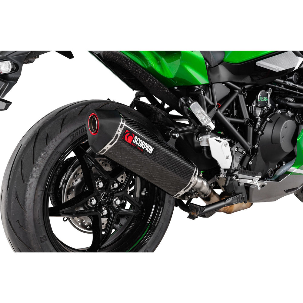 Scorpion Serket Parallel Carbon Fibre Slip-On Exhaust for Kawasaki Ninja H2 SX 2022 - 2024