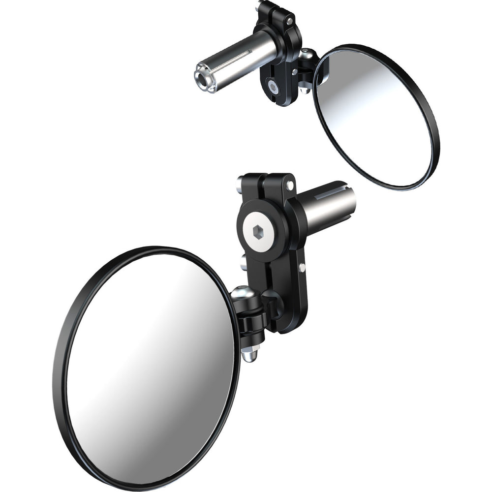 Oxford Fold-Away Bar End Mirrors - Black Set