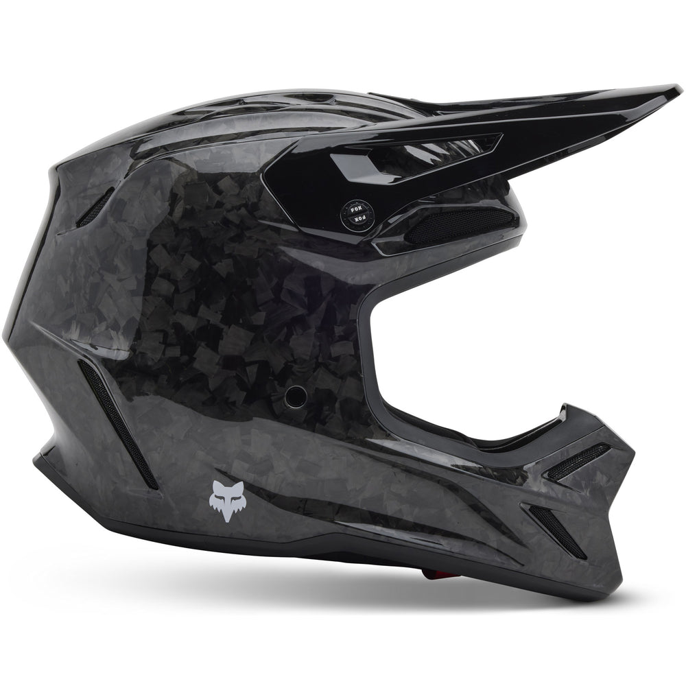 Fox Racing 2025 V3 RS MIPS Carbon Solid Motocross Helmet - Black