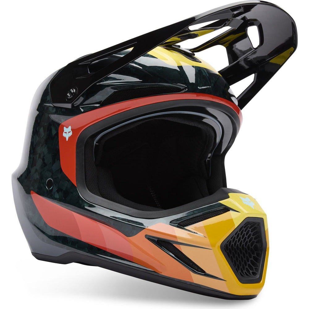 Fox Racing 2025 V3 RS MIPS Grid Motocross Helmet - Black Orange