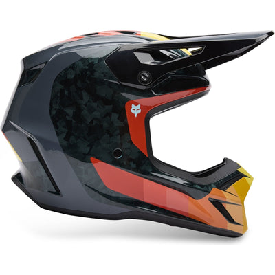 Fox Racing 2025 V3 RS MIPS Grid Motocross Helmet - Black Orange