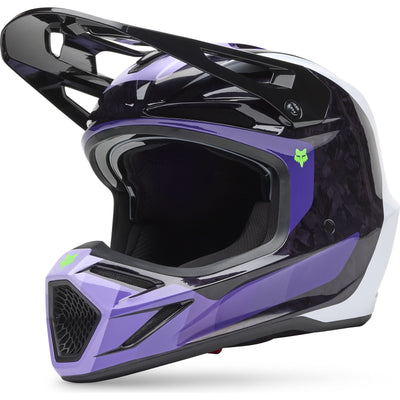 Fox Racing 2025 V3 RS MIPS Grid Motocross Helmet - Black Purple