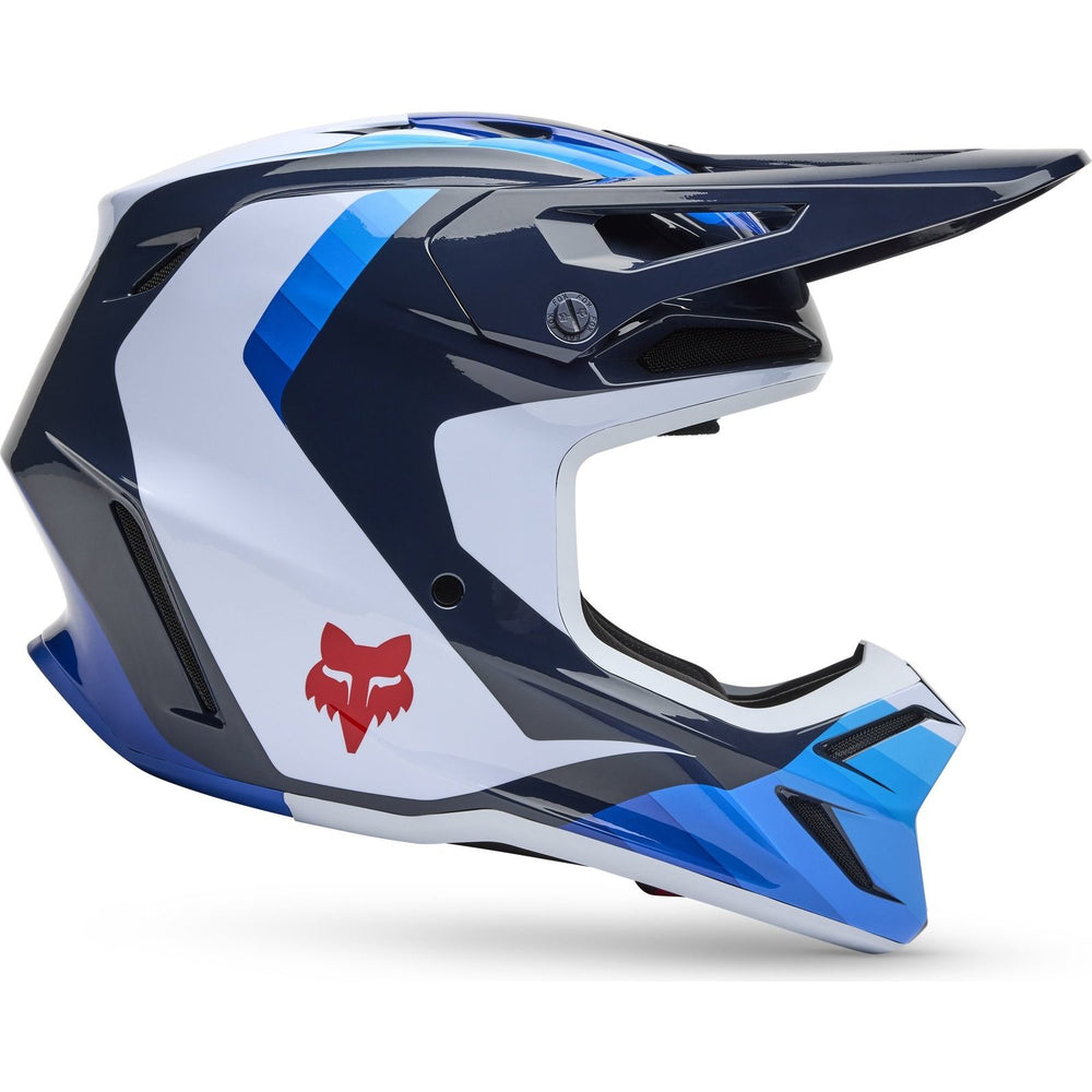 Fox Racing 2025 V3 MIPS Fade Motocross Helmet - White Blue