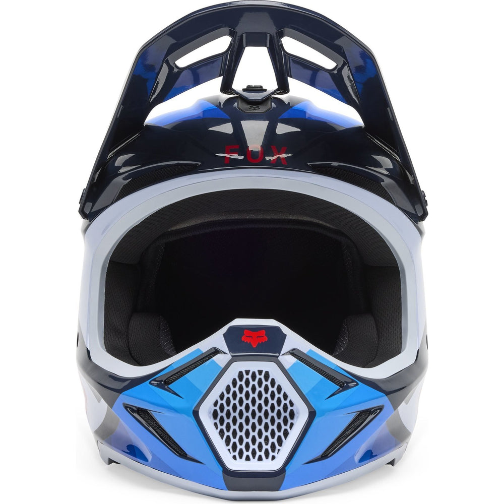Fox Racing 2025 V3 MIPS Fade Motocross Helmet - White Blue