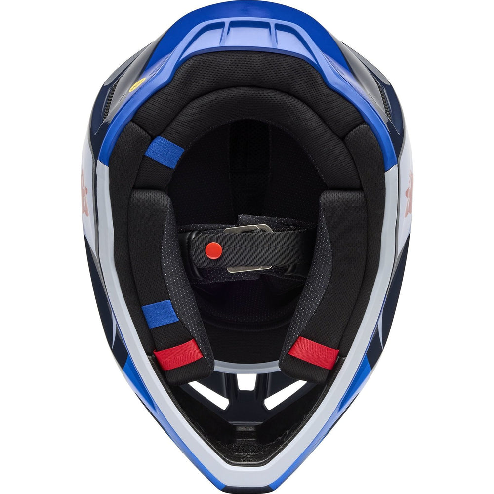 Fox Racing 2025 V3 MIPS Fade Motocross Helmet - White Blue