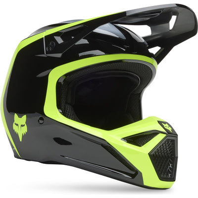 Fox Racing 2025 V1 MIPS Flow Motocross Helmet - Black Yellow