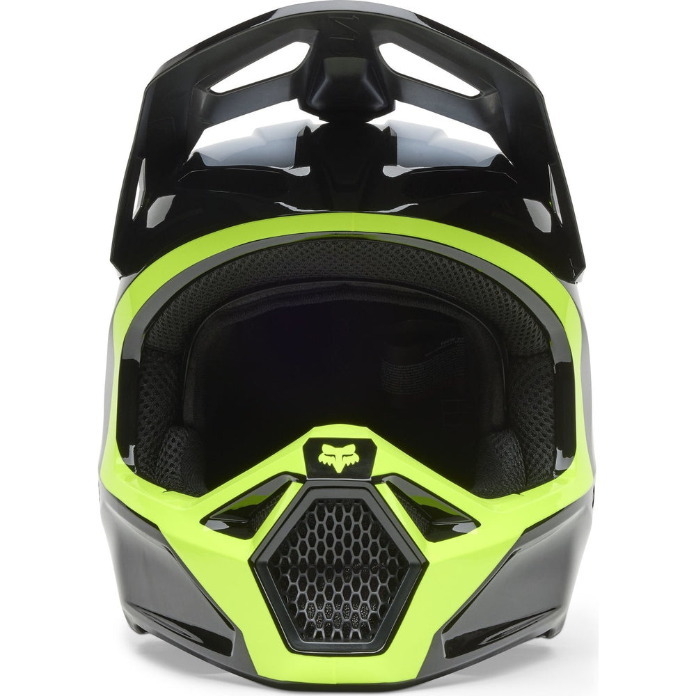 Fox Racing 2025 V1 MIPS Flow Motocross Helmet - Black Yellow