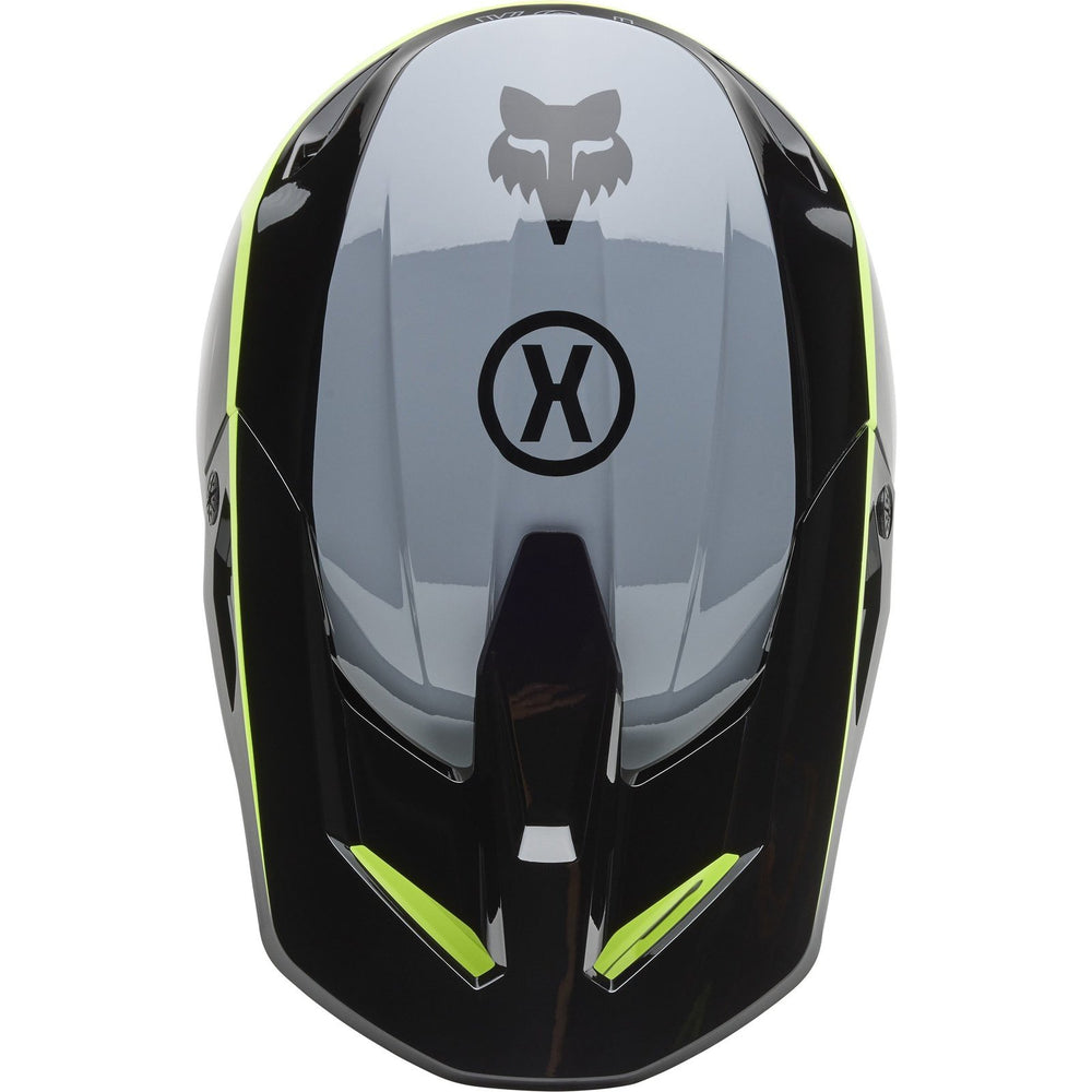 Fox Racing 2025 V1 MIPS Flow Motocross Helmet - Black Yellow