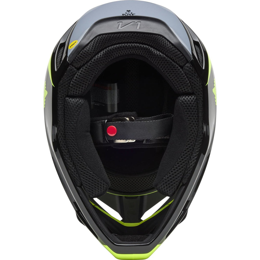 Fox Racing 2025 V1 MIPS Flow Motocross Helmet - Black Yellow
