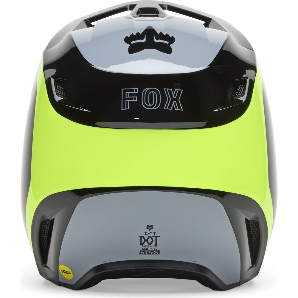 Fox Racing 2025 V1 MIPS Flow Motocross Helmet - Black Yellow