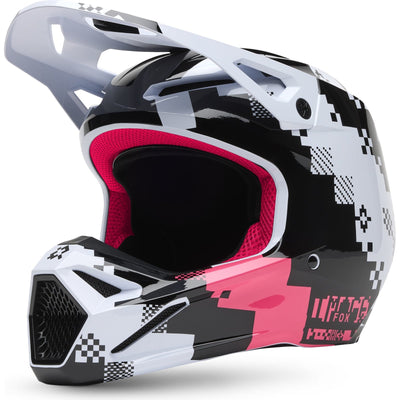 Fox Racing 2025 V1 MIPS Digi Image Motocross Helmet - Black Pink
