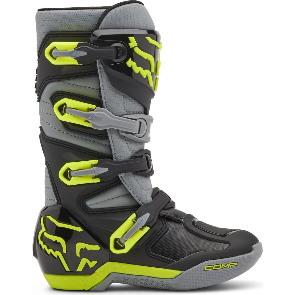 Fox Racing 2025 Comp Youth Motocross Boots - Grey Yellow