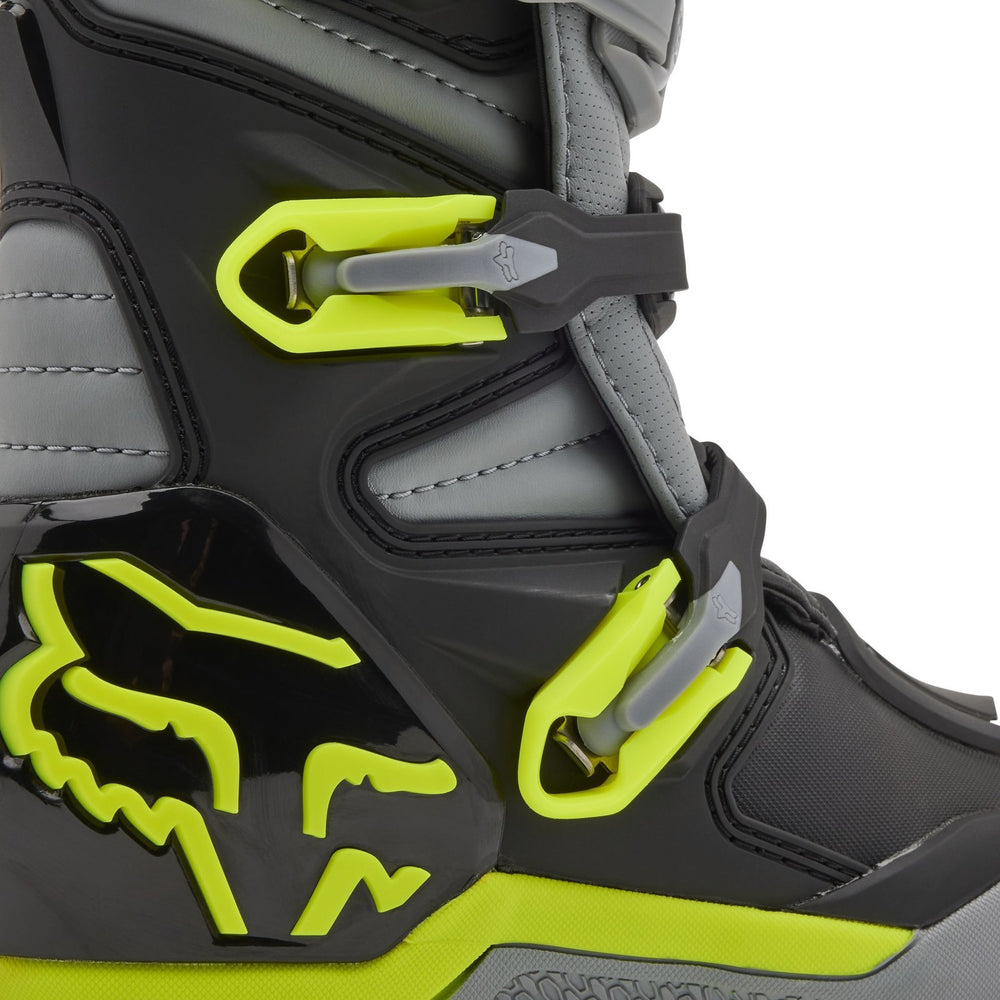 Fox Racing 2025 Comp Youth Motocross Boots - Grey Yellow