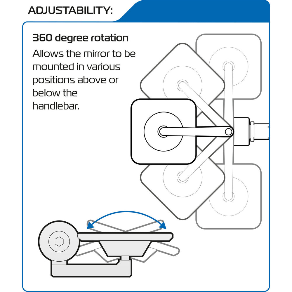 Oxford Square 360 Bar End Mirror (OX509)