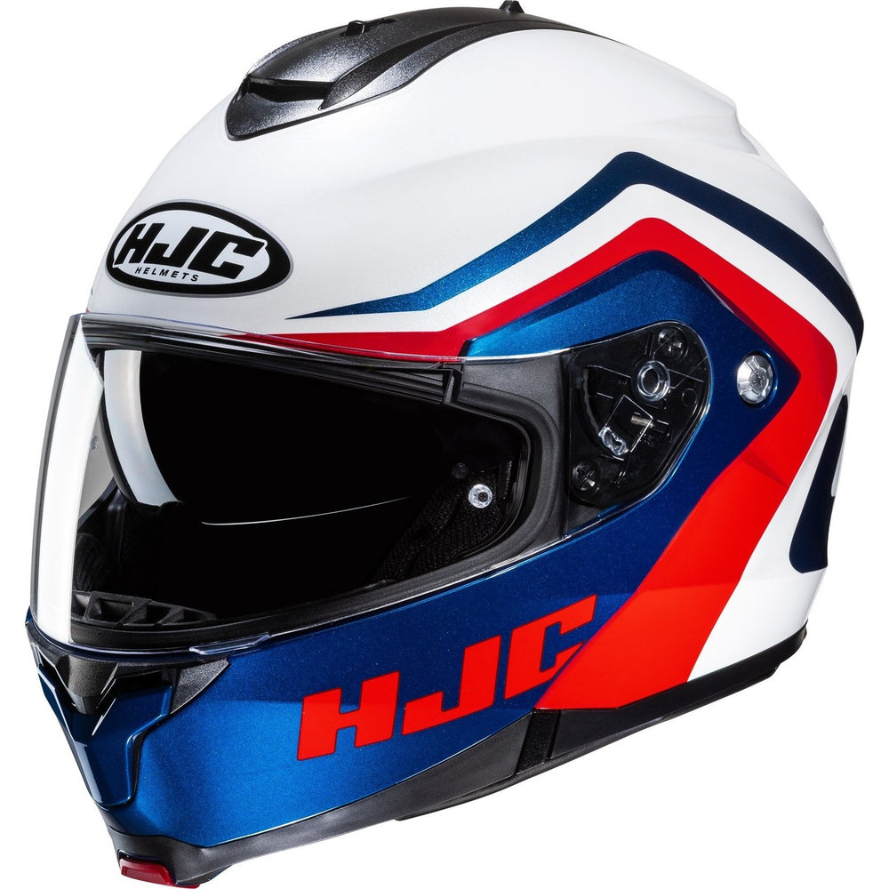 HJC C91N Nepos Flip Front Motorcycle Helmet - White Blue Red