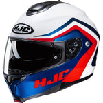 HJC C91N Nepos Flip Front Motorcycle Helmet - White Blue Red