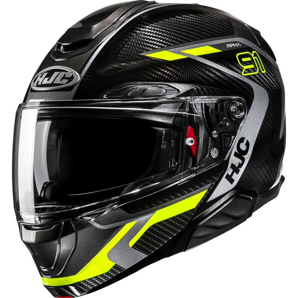 HJC RPHA 91 Carbon Lagos Flip Front Motorcycle Helmet - Yellow