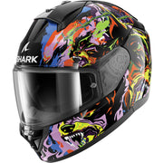 Shark Ridill 2 Raging Beast Motorcycle Helmet - Black Violet Yellow