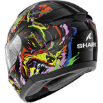 Shark Ridill 2 Raging Beast Motorcycle Helmet - Black Violet Yellow