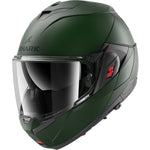 Shark Oxo Blank Mat Flip Front Motorcycle Helmet - Matt Dark Green